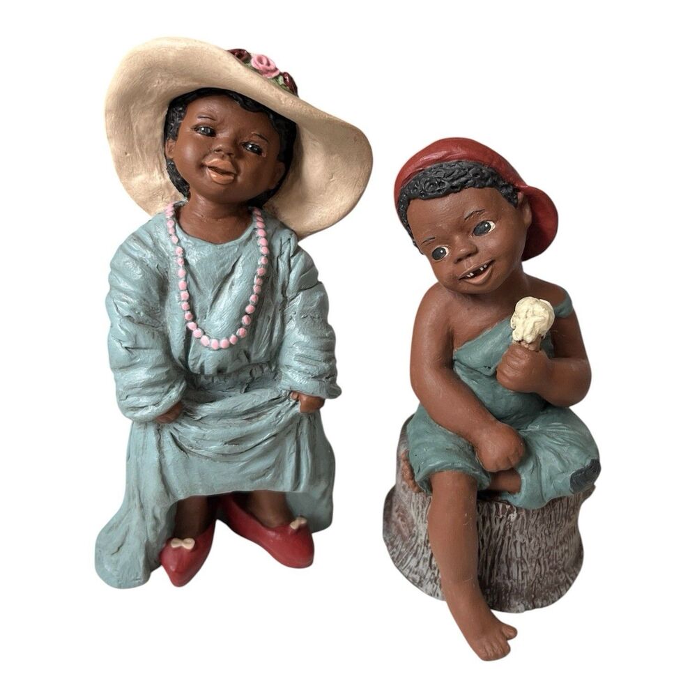 All God's Children Figurines Jerome Sasha Martha Holcombe Signed Lot of 2